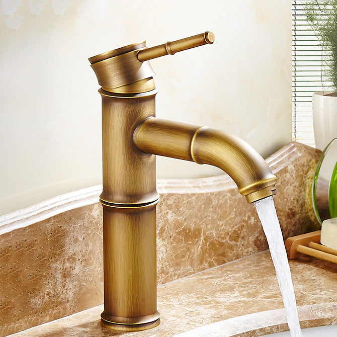 Lisslune | Lever Handle Vessel Faucet Single Hole Basin Faucet Farmhouse Style Sink Faucet