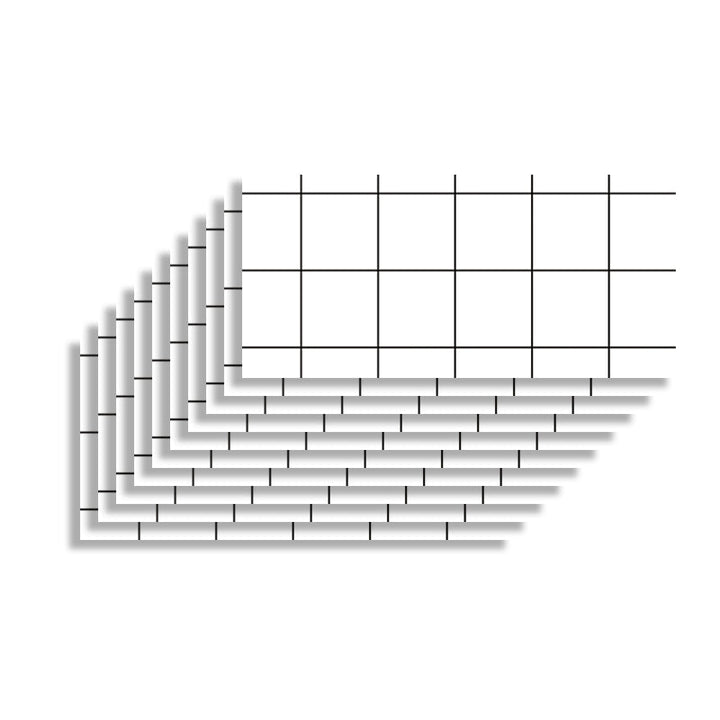 Lisslune | 10-pack 12" X 23" PVC rectangular peel & stick field tile kitchen and bathroom back paneling