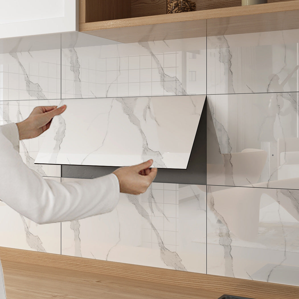 Lisslune | 6-Pack PVC Rectangular Peel & Stick Subway Tiles Kitchen and Bathroom Backsplash