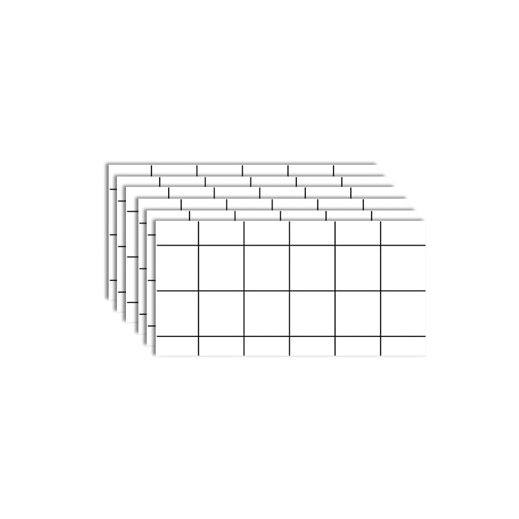 Lisslune | 6-Pack PVC Rectangular Peel & Stick Subway Tiles Kitchen and Bathroom Back Splash