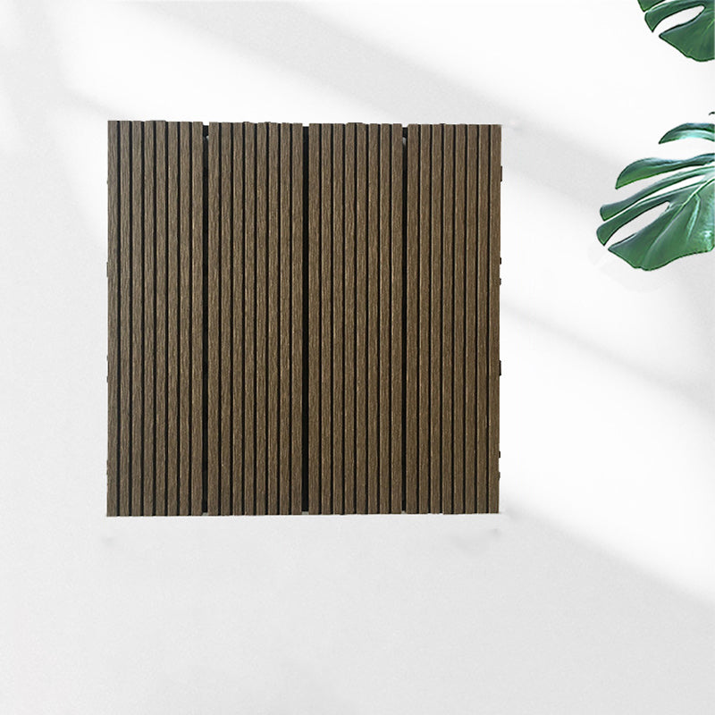 Lisslune | Contemporary Engineered Floor Tile Wire-Brushed Click-Lock Wood Floor for Patio Garden