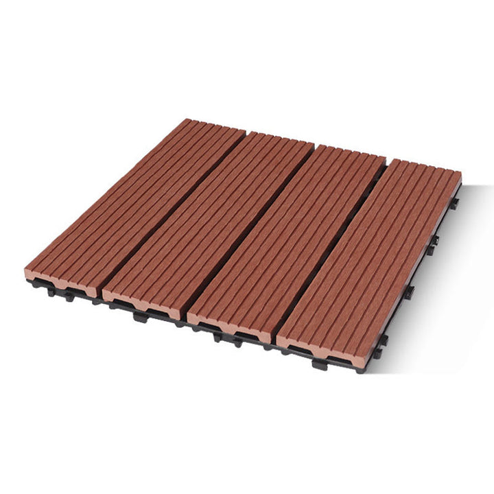 Lisslune | Contemporary Engineered Floor Tile Wire-Brushed Click-Lock Wood Floor for Patio Garden