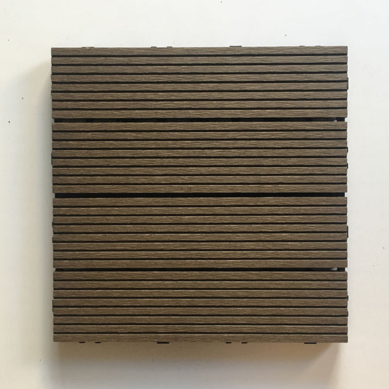 Lisslune | Contemporary Engineered Floor Tile Wire-Brushed Click-Lock Wood Floor for Patio Garden