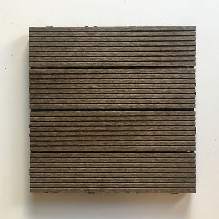 Lisslune | Contemporary Engineered Floor Tile Wire-Brushed Click-Lock Wood Floor for Patio Garden