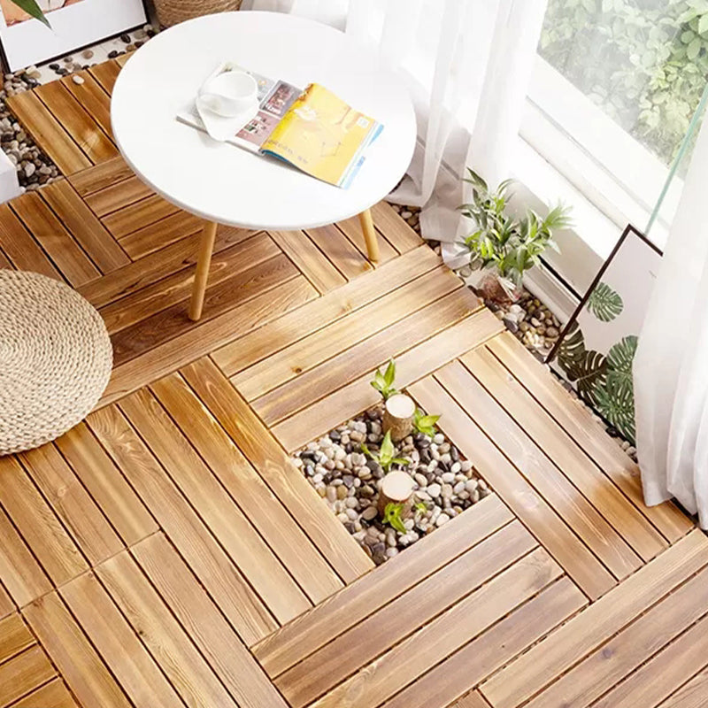 Lisslune | Parquet Pine Floor Tile Waterproof Click Lock Traditional Hardwood Floor for Living Room