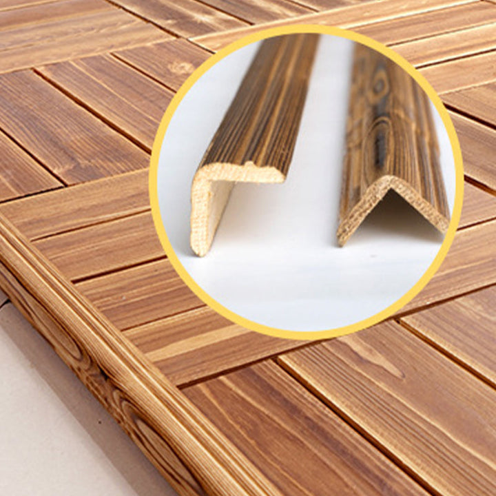 Lisslune | Parquet Pine Floor Tile Waterproof Click Lock Traditional Hardwood Floor for Living Room