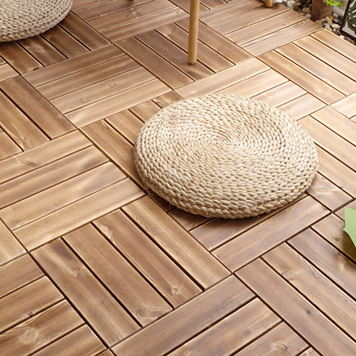 Lisslune | Pine Floor Tile Water Resistant Click-Lock Traditional Wood Floor for Living Room