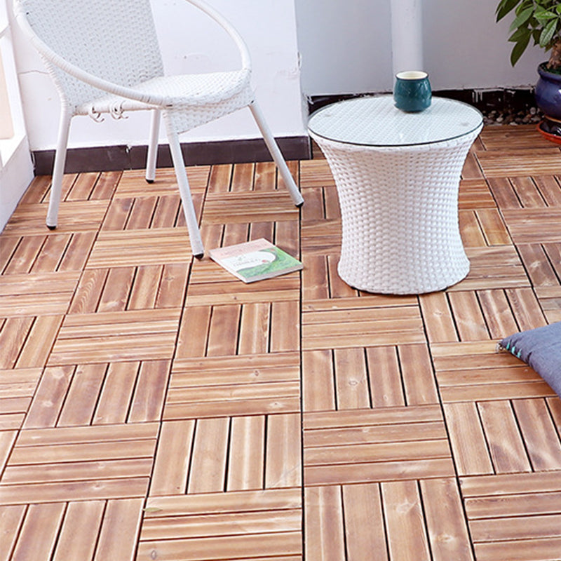 Lisslune | Pine Floor Tile Water Resistant Click-Lock Traditional Wood Floor for Living Room