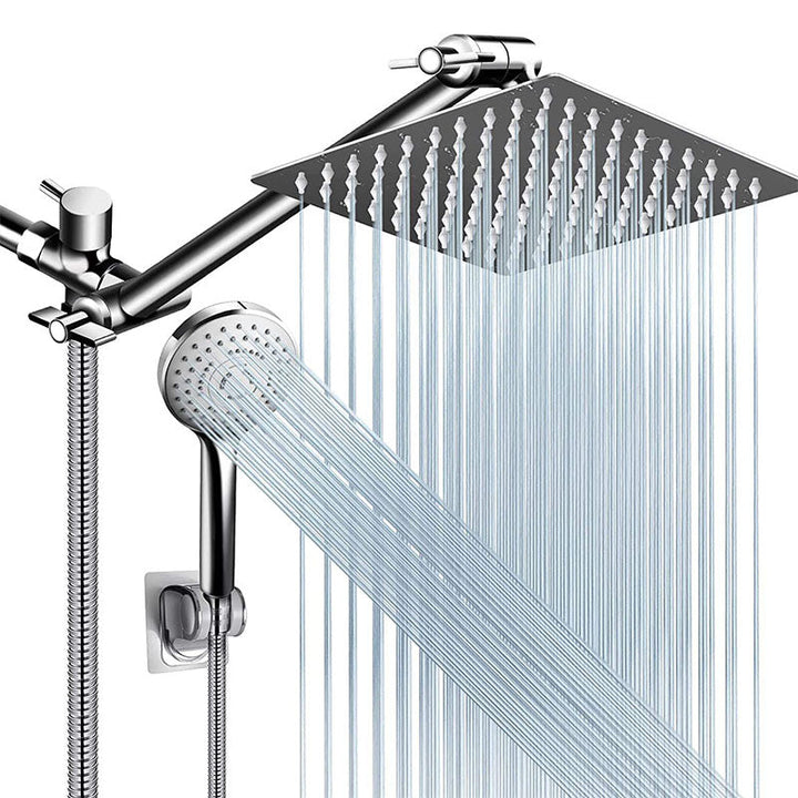 Lisslune | Modern shower combination spray 5 setting patterns handheld shower head with large shower head