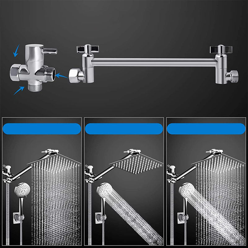 Lisslune | Modern shower combination spray 5 setting patterns handheld shower head with large shower head