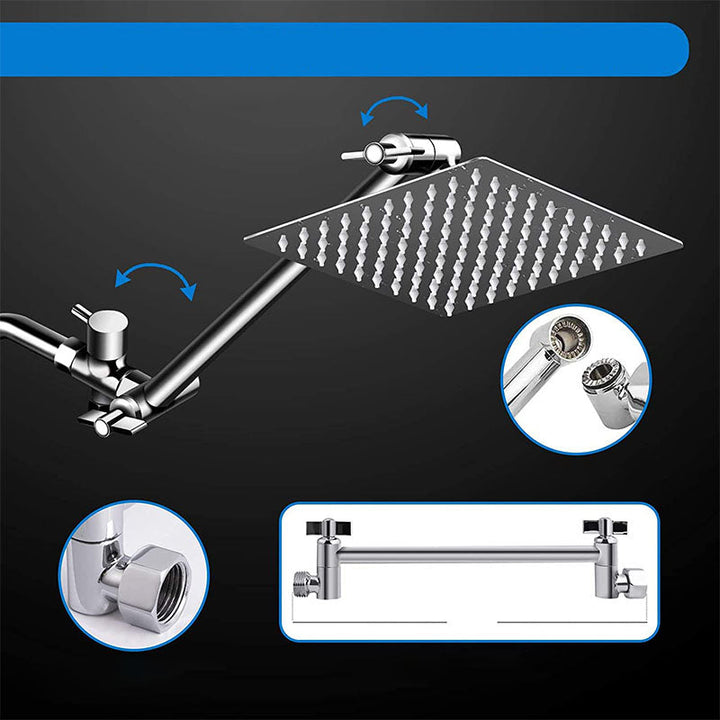 Lisslune | Modern shower combination spray 5 setting patterns handheld shower head with large shower head
