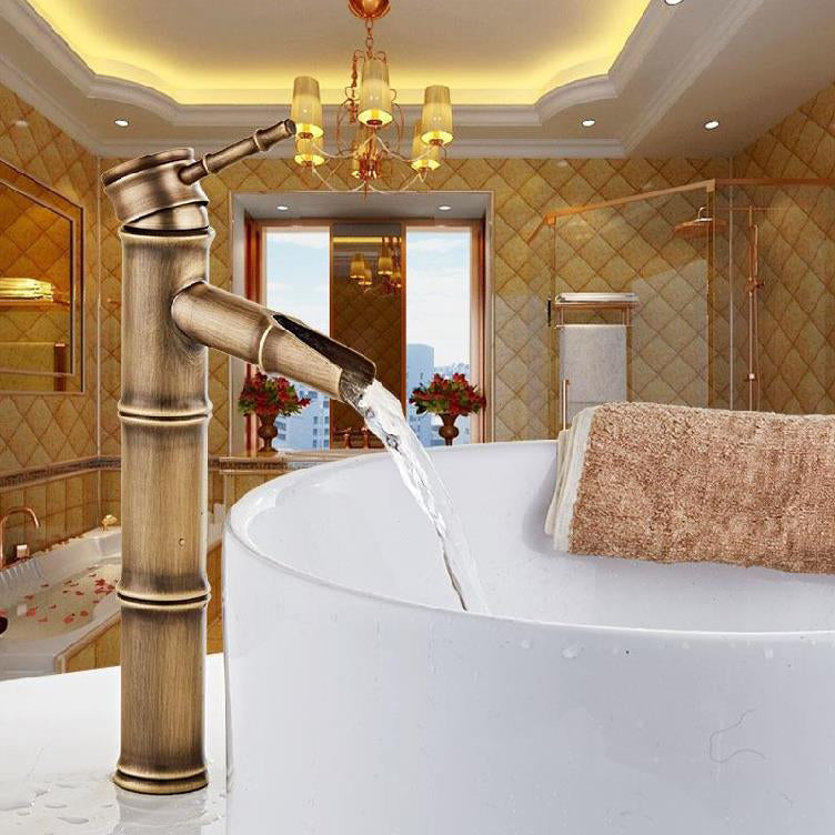 Lisslune | Brass Country Basin Faucet Single Hole Sink Faucet for Bathroom