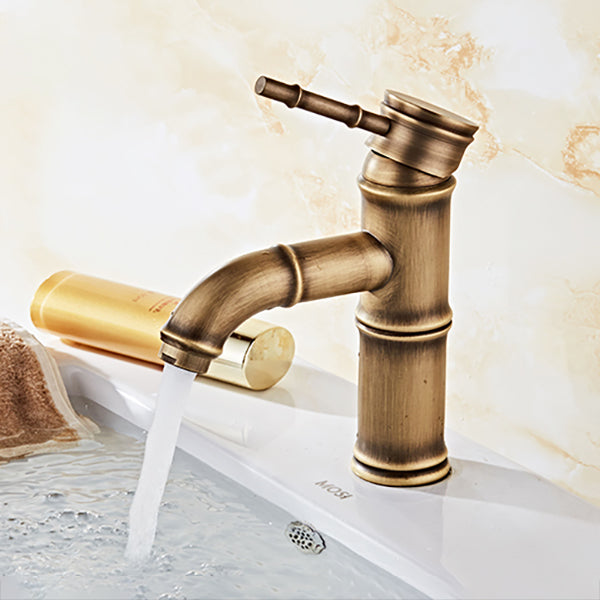 Lisslune | Brass Country Basin Faucet Single Hole Sink Faucet for Bathroom