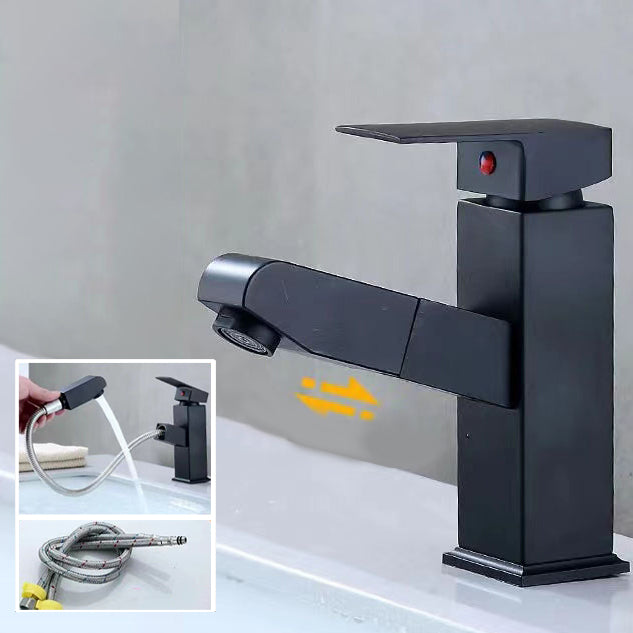 Lisslune | Lever Handle Faucet Contemporary Pull-Out Faucet for the Bathroom