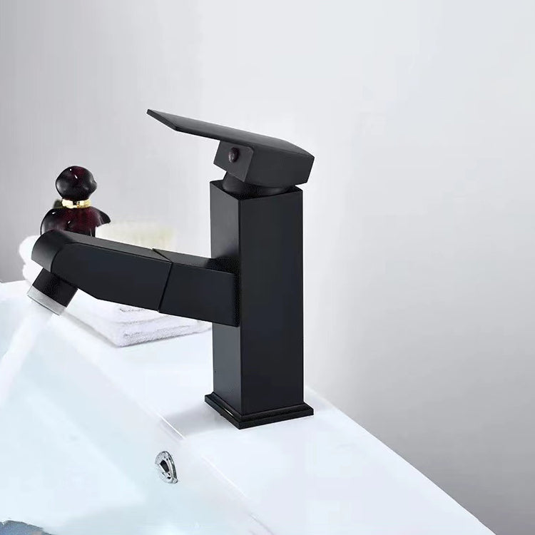 Lisslune | Lever Handle Faucet Contemporary Pull-Out Faucet for the Bathroom