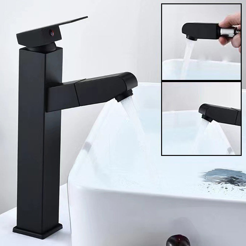 Lisslune | Lever Handle Faucet Contemporary Pull-Out Faucet for the Bathroom