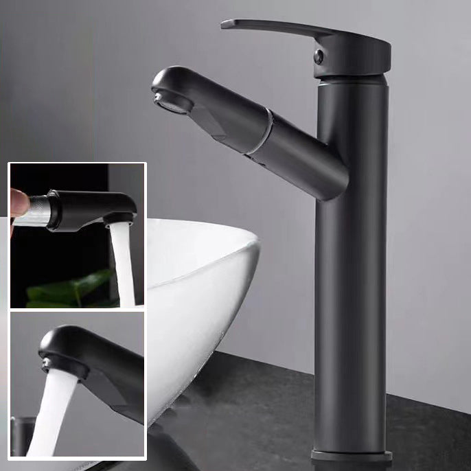 Lisslune | Lever Handle Faucet Contemporary Pull-Out Faucet for the Bathroom