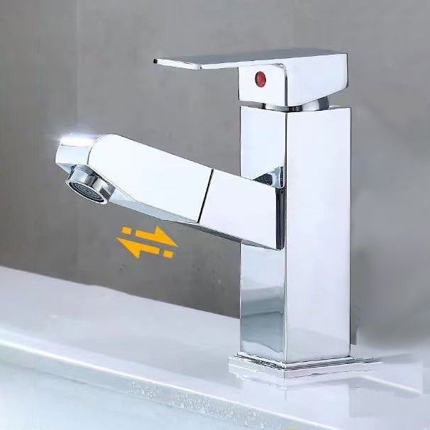 Lisslune | Lever Handle Faucet Contemporary Pull-Out Faucet for the Bathroom