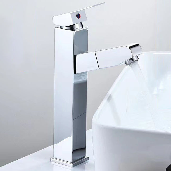 Lisslune | Lever Handle Faucet Contemporary Pull-Out Faucet for the Bathroom
