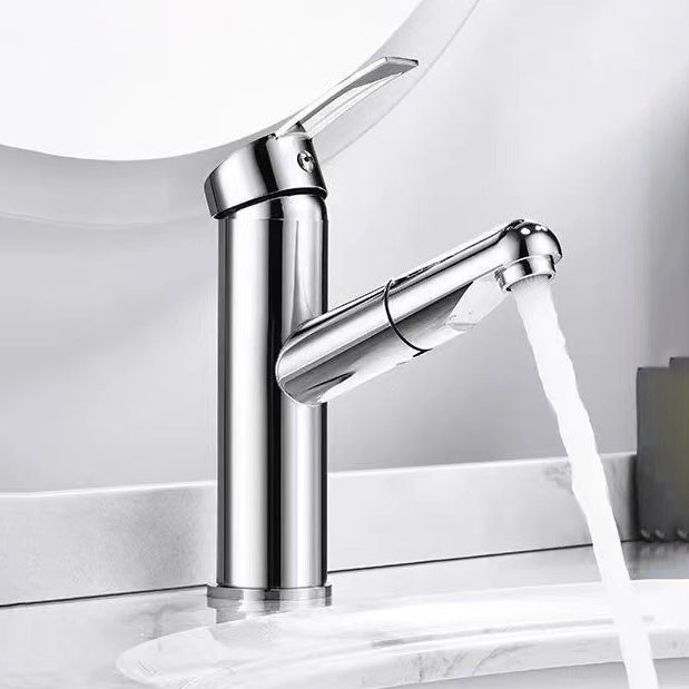 Lisslune | Lever Handle Faucet Contemporary Pull-Out Faucet for the Bathroom
