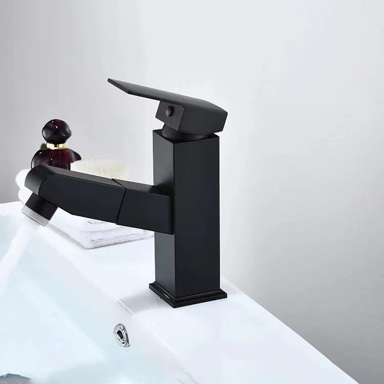 Lisslune | Lever Handle Faucet Contemporary Pull-Out Faucet for the Bathroom