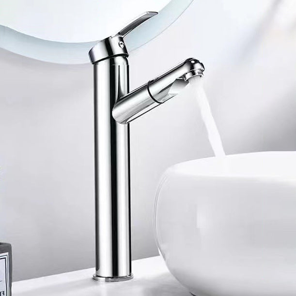 Lisslune | Lever Handle Faucet Contemporary Pull-Out Faucet for the Bathroom