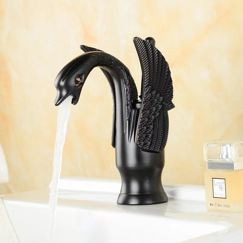 Lisslune | Full brass bathroom sink faucet hot and cold water single handle sink faucet