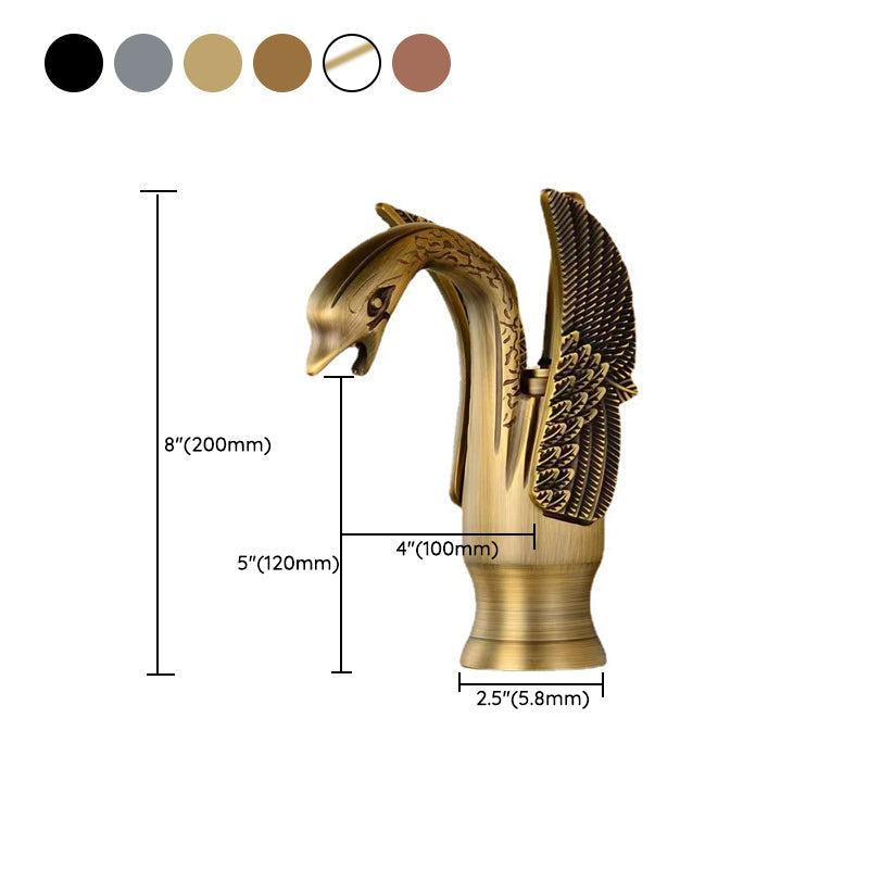 Lisslune | Full brass bathroom sink faucet hot and cold water single handle sink faucet