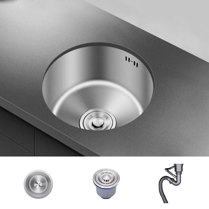 Lisslune | Round Stainless Steel Sink Built-in Sink with Basket Strainer