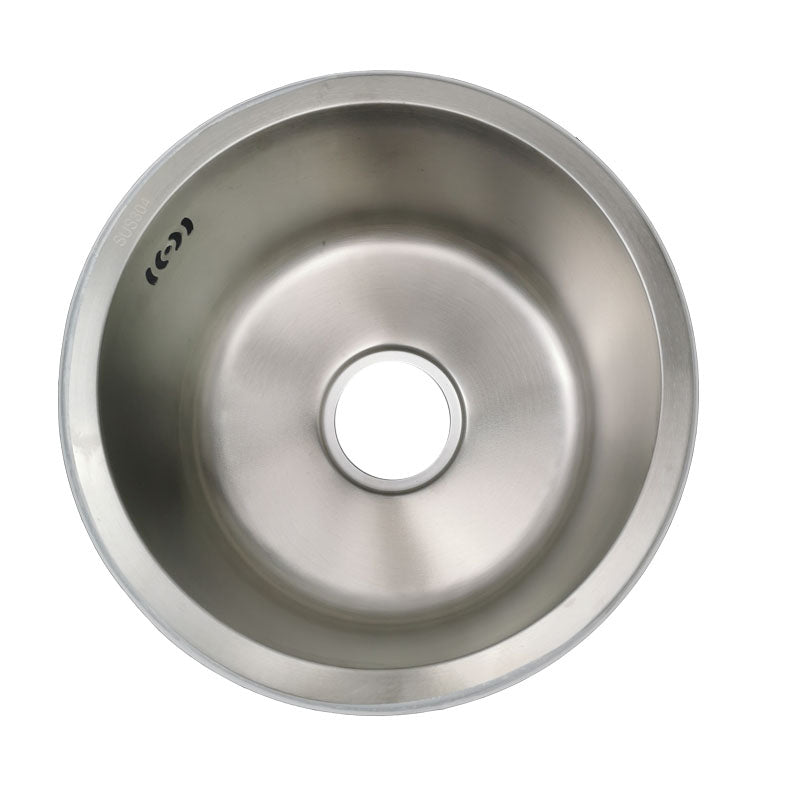 Lisslune | Round Stainless Steel Sink Built-in Sink with Basket Strainer