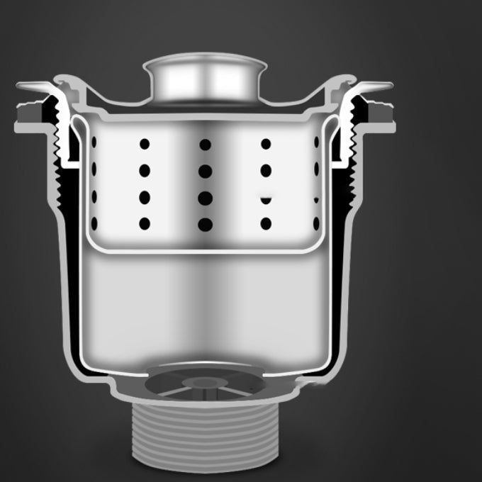 Lisslune | Round Stainless Steel Sink Built-in Sink with Basket Strainer