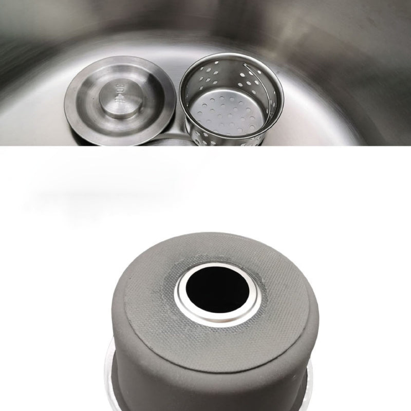 Lisslune | Round Stainless Steel Sink Built-in Sink with Basket Strainer