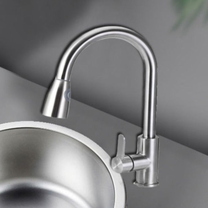 Lisslune | Round Stainless Steel Sink Built-in Sink with Basket Strainer