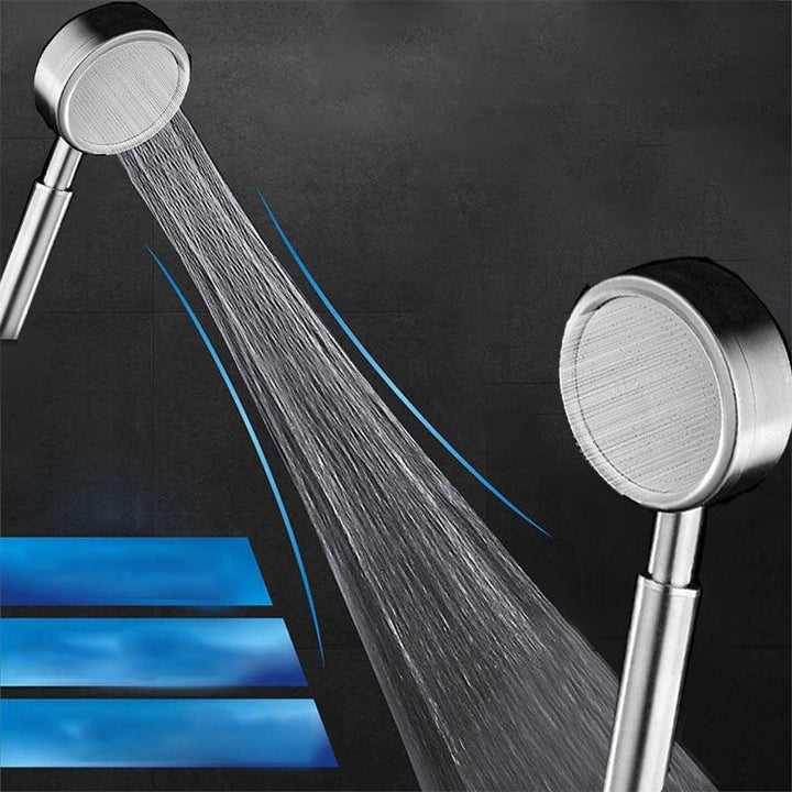 Lisslune | Classic Shower Head Round Metal Handheld Shower Head in Silver
