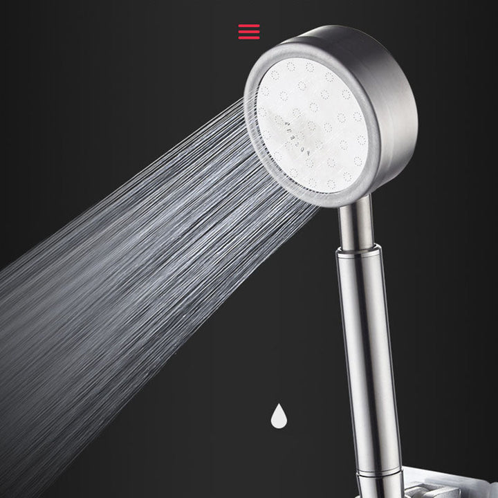 Lisslune | Classic Shower Head Round Metal Handheld Shower Head in Silver