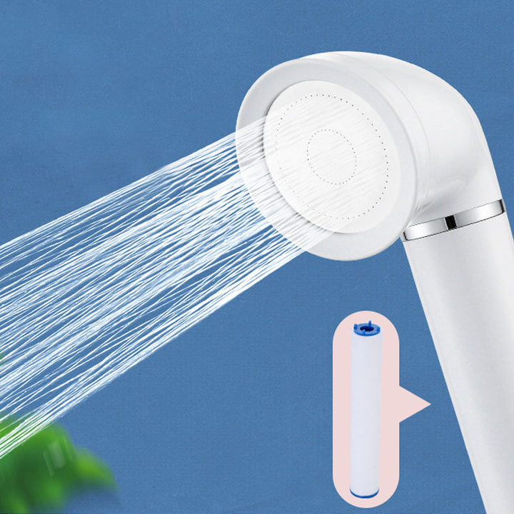 Lisslune | White round shower head plastic supercharged hand shower