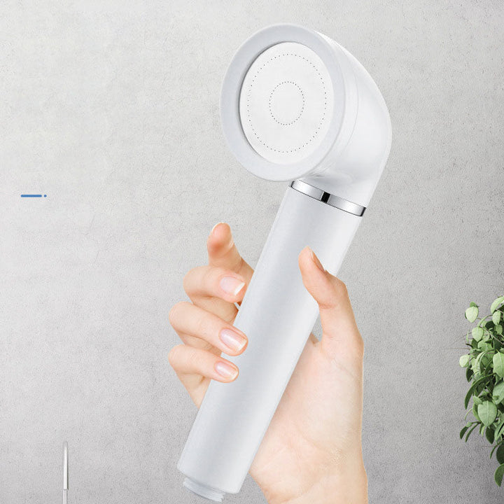 Lisslune | White round shower head plastic supercharged hand shower