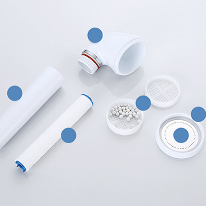 Lisslune | White round shower head plastic supercharged hand shower