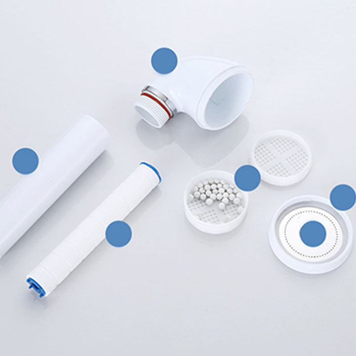 Lisslune | White round shower head plastic supercharged hand shower