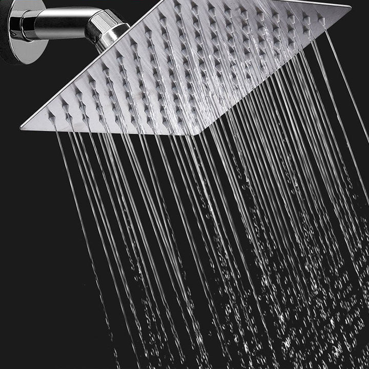 Lisslune | Showerhead Square Wall Mounted Rain Spray Stainless Steel Showerhead