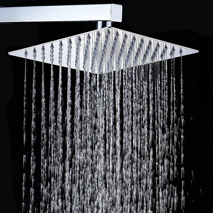 Lisslune | Showerhead Square Wall Mounted Rain Spray Stainless Steel Showerhead