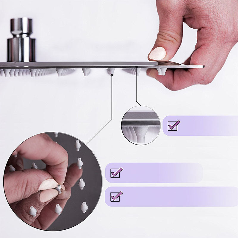 Lisslune | Showerhead Square Wall Mounted Rain Spray Stainless Steel Showerhead