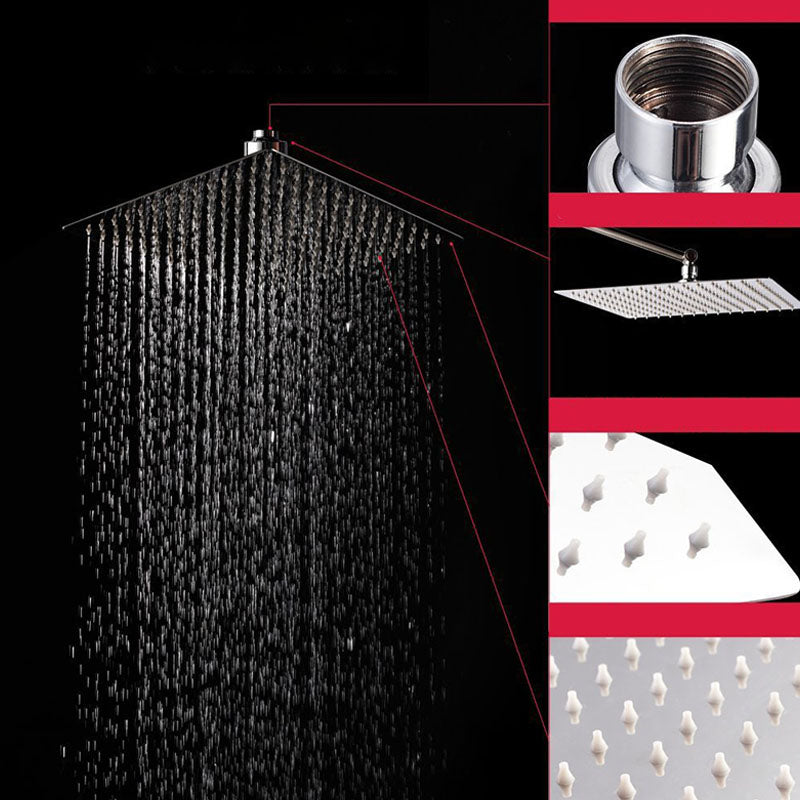 Lisslune | Showerhead Square Wall Mounted Rain Spray Stainless Steel Showerhead