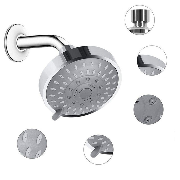 Lisslune | Modern Shower Head Self-Cleaning Standard Round Shower Heads in Silver