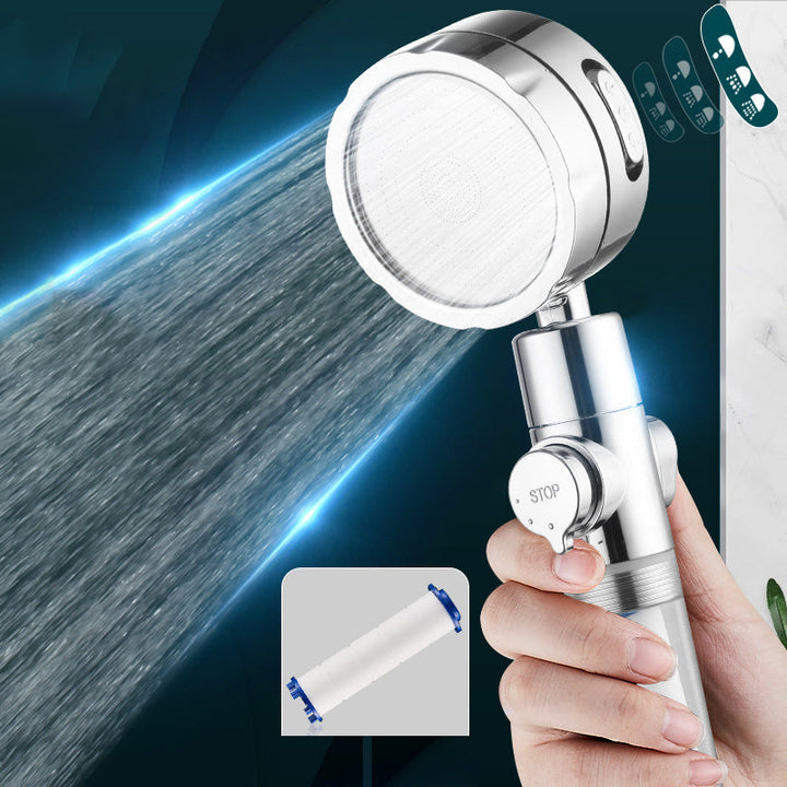 Lisslune | Adjustable Water Flow Showerhead Solid Color 3 Settings Round Handheld Shower