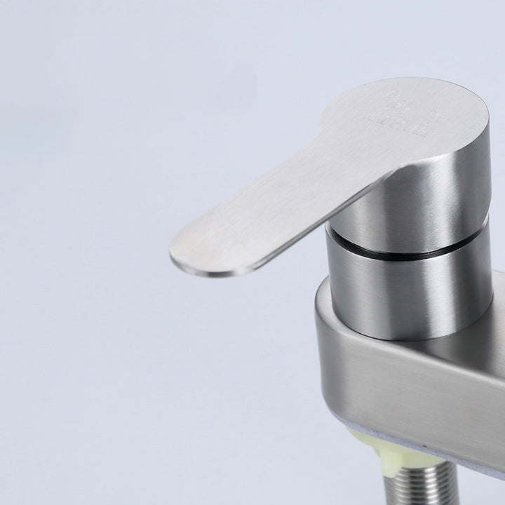 Lisslune | 304 Stainless Steel Center Faucet Bathroom Single Handle Hot and Cold Sink Faucet