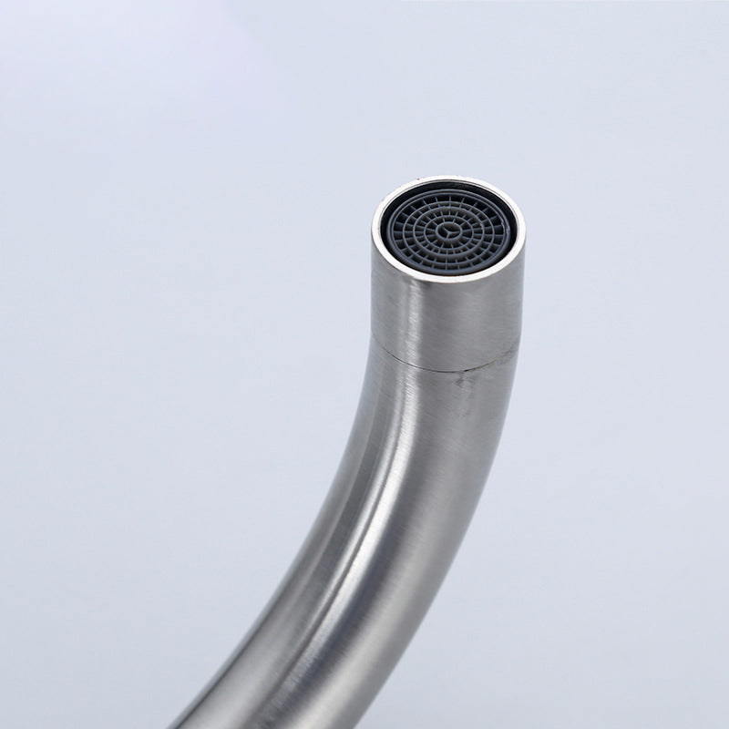 Lisslune | 304 stainless steel center faucet bathroom single handle hot and cold sink faucet