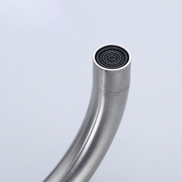 Lisslune | 304 stainless steel center faucet bathroom single handle hot and cold sink faucet