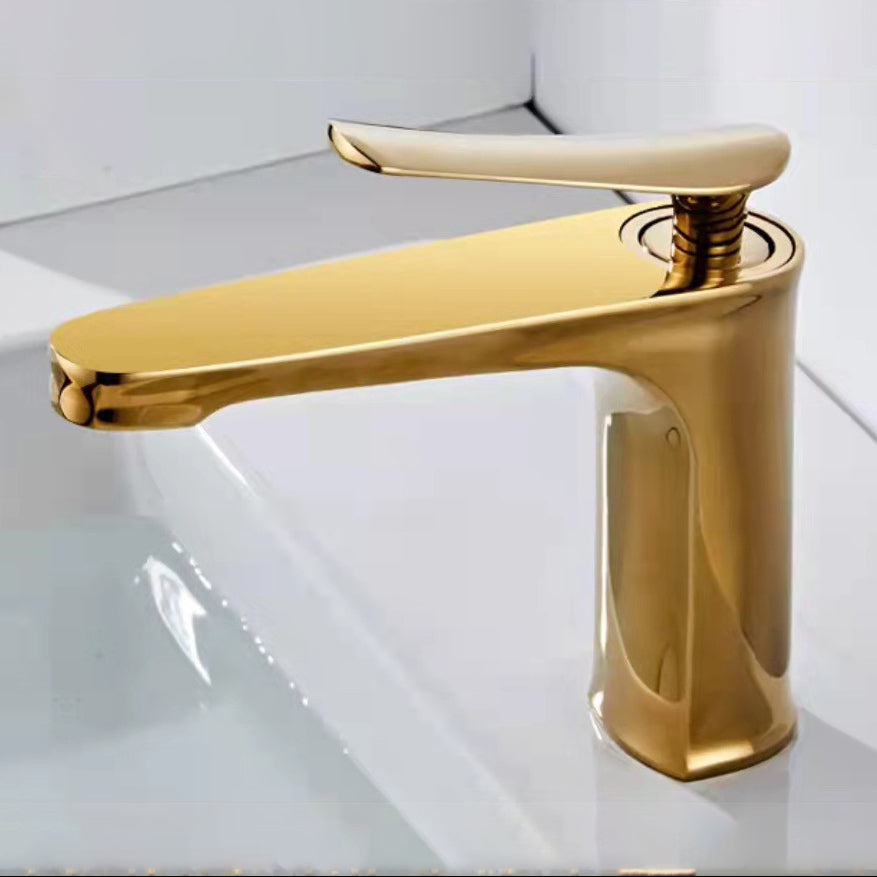 Lisslune | 1 Handle Full Copper Bathroom Sink Faucet Nordic Modern Vanity Faucet with Drain