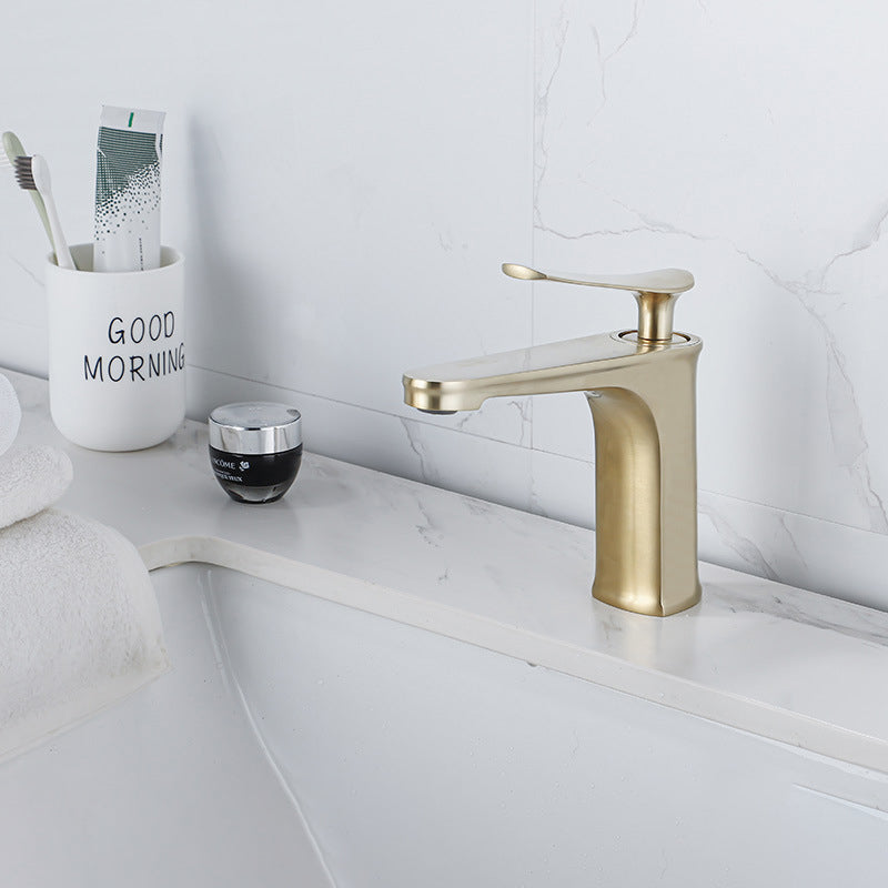 Lisslune | 1 Handle Full Copper Bathroom Sink Faucet Nordic Modern Vanity Faucet with Drain